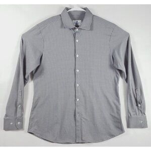 Mizzen+Main Shirt Mens XL Black White Trim Fit USA-Made Check